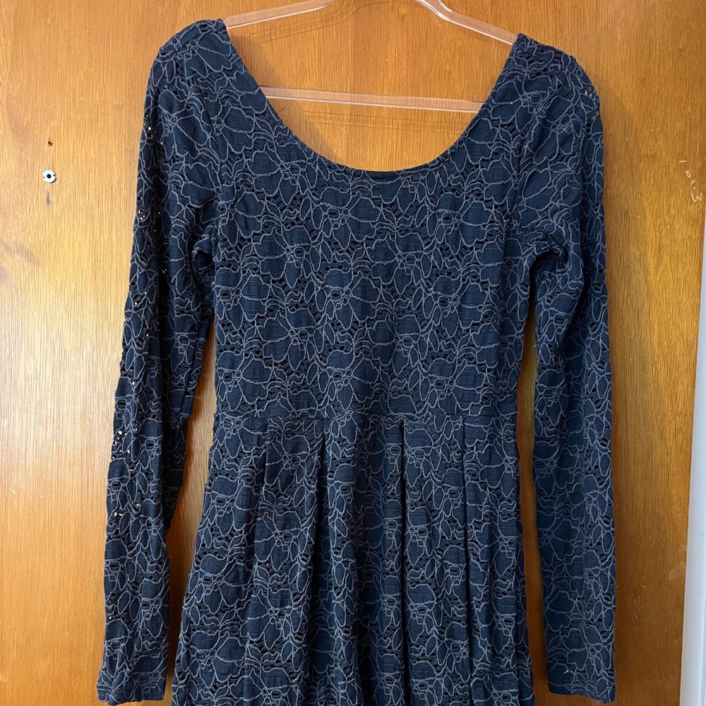 Free people fit and flare lace overlay dress EUC